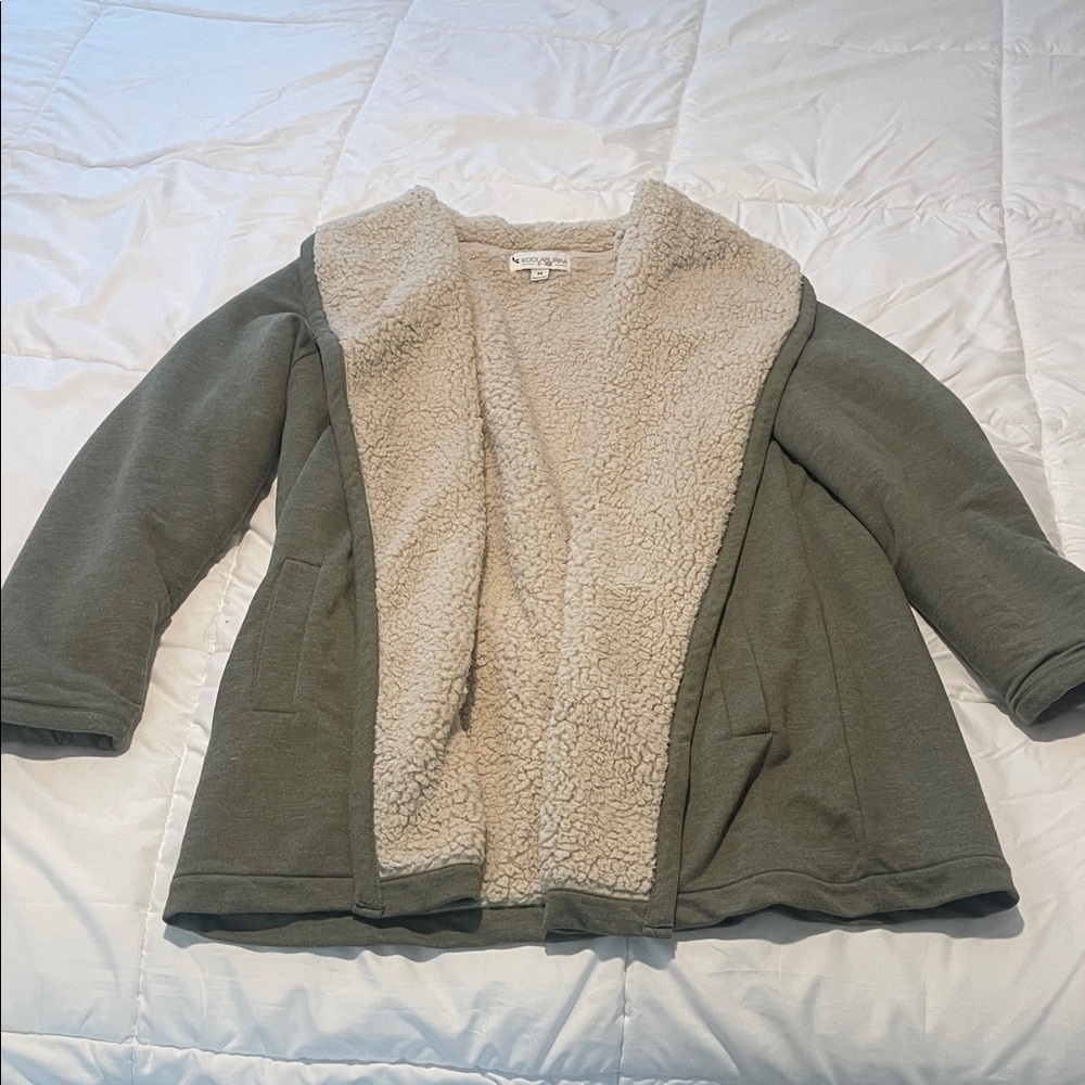 Koolaburra Olive Green Sherpa-Lined Sweater